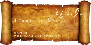 Üveges Jolán névjegykártya