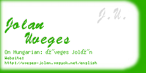 jolan uveges business card